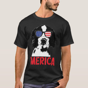 Camiseta Merica Englisth Springer Spaniel American Flag 4th