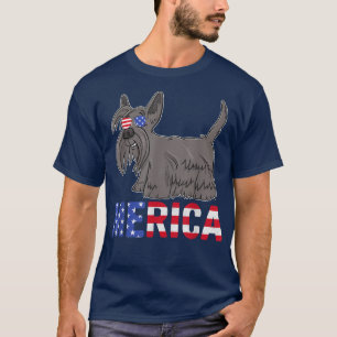 Camiseta Merica EUA Flag Scottish Terrier Dog Sunglass 4t