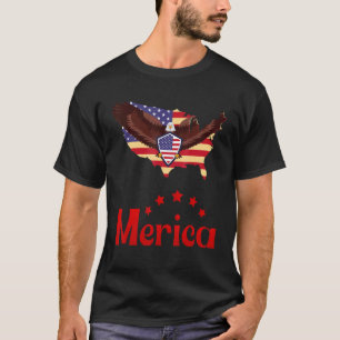 Camiseta Merica Flag Eagle Óculos