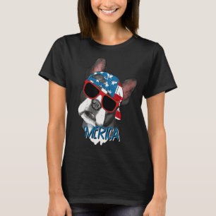 Camiseta Merica French Buldog American Flag 4 De Julho Fr