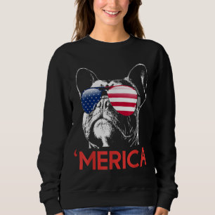 Camiseta Merica French Bulldog American Flag 4 de julho Fr