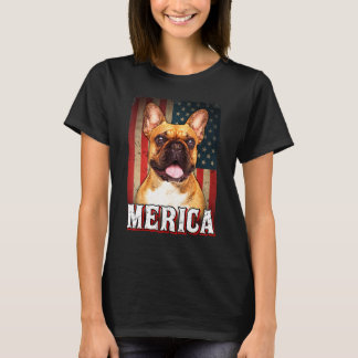 Camiseta Merica French Bulldog Dog American Flag 4th Of Jul
