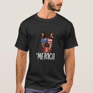 Camiseta Merica German shepherd Dog 4 De Julho Americano Fl