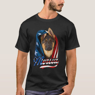 Camiseta Merica German Shepherd Dog 4th Of July USA Flag Pa