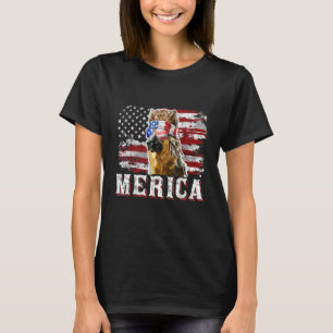 Camiseta Merica German shepherd Dog Mullet 4 De Julho Dos E