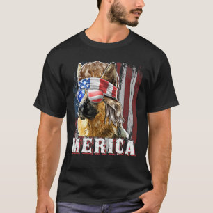Camiseta Merica German shepherd Mullet 4 De Julho Americano