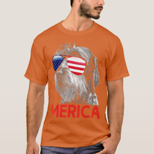 Camiseta Merica German Wirehaired Pointer American Flag