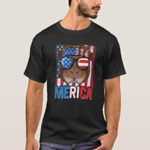 Camiseta Merica Guiné Pig 4 De Julho Bandeira Americana Par