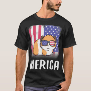 Camiseta Merica Guiné Pig EUA Bandeira Americana 4 de julh