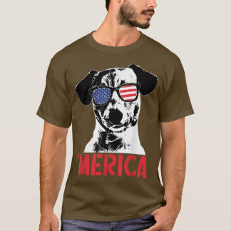 Camiseta Merica Jack Russell Terrier US Flag Sunglasses 4th