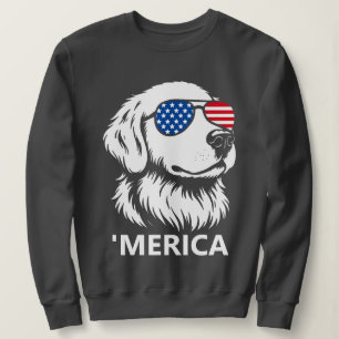 Camiseta Merica Labrador Patriótico 4 de julho