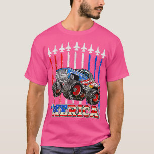 Camiseta Merica Monster Caminhão Patriótico Bandeira Americ