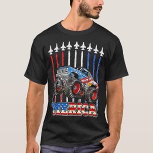 Camiseta Merica Monster Caminhão Patriótico Bandeira Americ