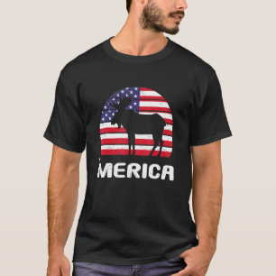 Camiseta Merica Moose American Flag Usa Patriótica Independ