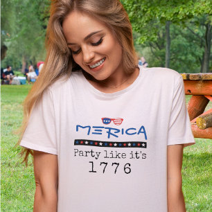 Camiseta Merica Patriotic 4 de julho de 1776
