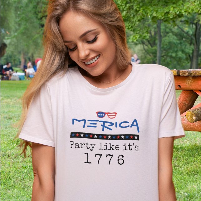 Camiseta Merica Patriotic 4 de julho de 1776 (Criador carregado)