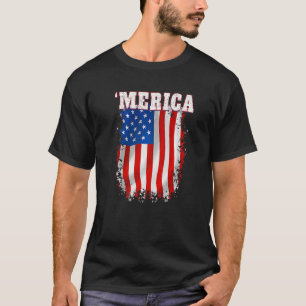 Camiseta Merica Patriótica Bandeira Americana Incomodada