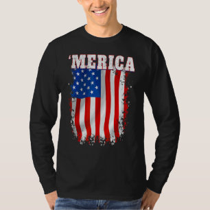 Camiseta Merica Patriótica Bandeira Americana Incomodada