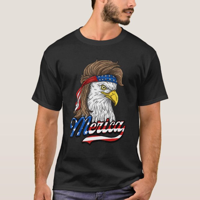 Camiseta Merica Patriótica Usa Águia Da Liberdade 4 De Jul (Frente)