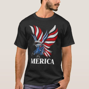 Camiseta Merica Patriótica USA Águia da Liberdade 4 de julh