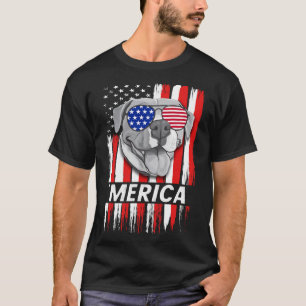 Camiseta Merica Pit Bull Pun Funny Pitbull Vintage American