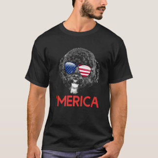 Camiseta Merica Português Cão-De-Água Bandeira Americana 4t