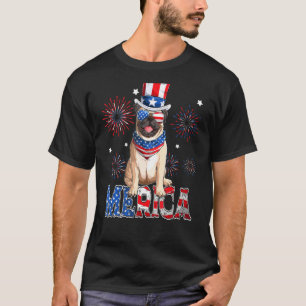 Camiseta Merica Pug Dog com óculos escuros 4 de julho - Pug