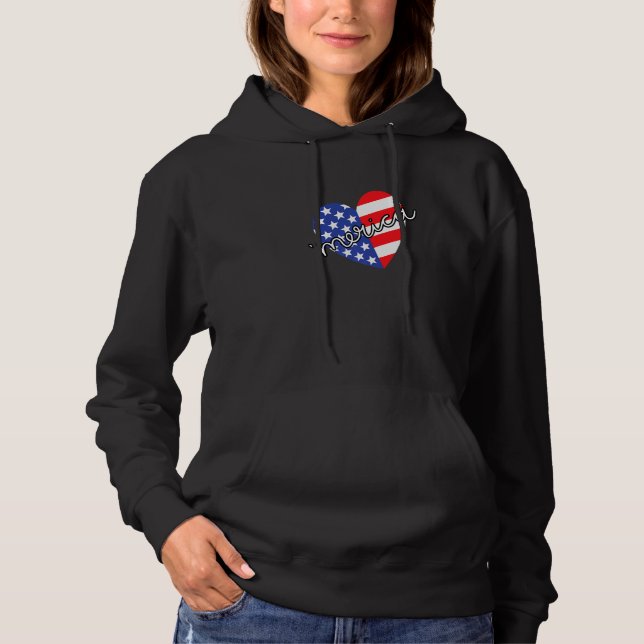 Camiseta Merica Quarto Quarto De Julho Patriótico Coração A (Frente)