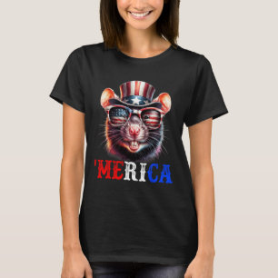 Camiseta Merica Rat Patriótico 4 de julho Crianças Engraçad