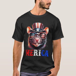 Camiseta Merica Rato Patriótico 4 De Julho Engraçado Crianç