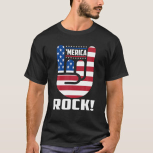Camiseta Merica Rock American Flag Patriótico 4 De Julho