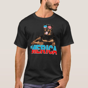 Camiseta Merica Rottweiler American Flag Sunvidles 4º