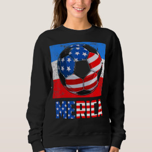 Camiseta Merica Soccer Ball American Bandeira 4 De Julho Cr