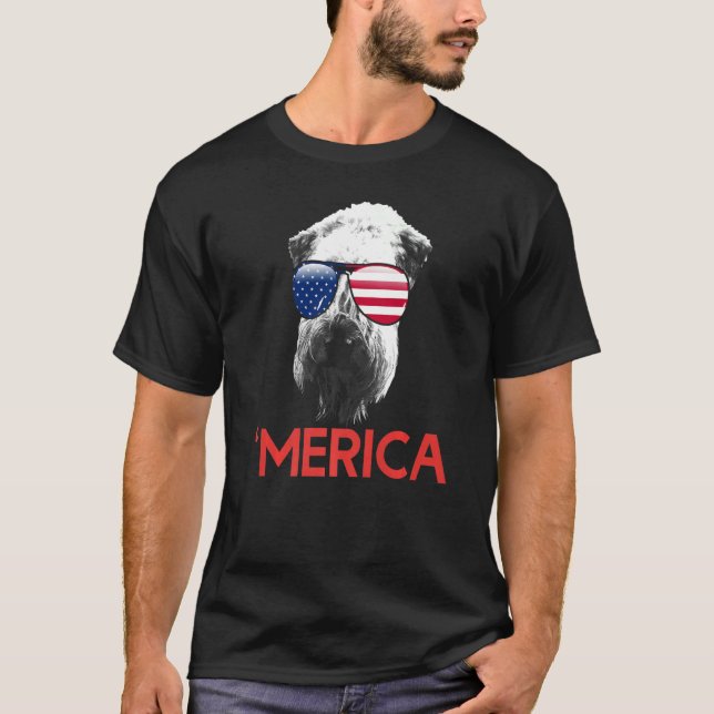 Camiseta Merica Soft Coated Wheaten Terrier American Flag (Frente)