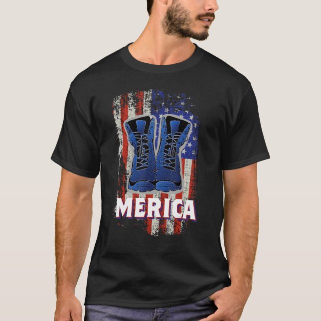 Camiseta Merica Soldier Work Inicializa 4 De Julho American (Frente)