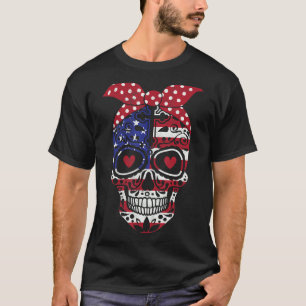 Camiseta Merica Sugar Skull Bolinhas Badana 4 De Julho