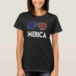 Camiseta Merica Sunglass 4 De Julho Meninas Mulheres