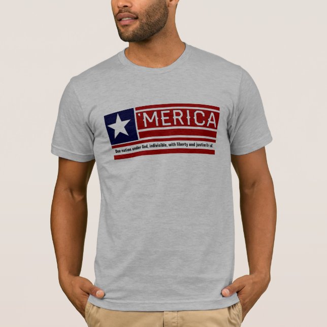 Camiseta MERICA - Texto de Customizeable da forma da (Frente)
