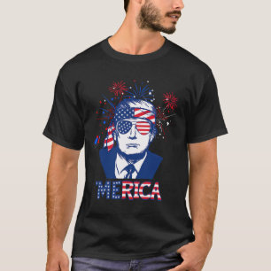 Camiseta Merica Trump Happy 4 De Julho Bandeira Americana T