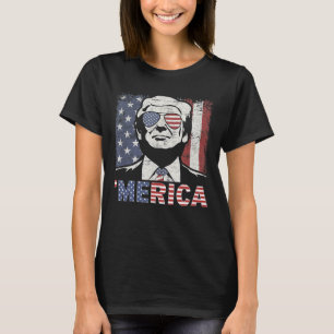 Camiseta Merica Trump Happy 4 De Julho Bandeira Americana T