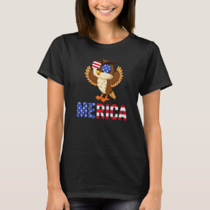 Camiseta Merica Usa Flag Owl Sunglass Patriotic 4th Of Ju