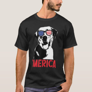 Camiseta Merica Yellow Labrador American Flag Óculos de sol
