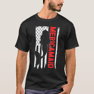 Camiseta Mericamaid American Flag Mermaid Mãe Rapariga 4º D