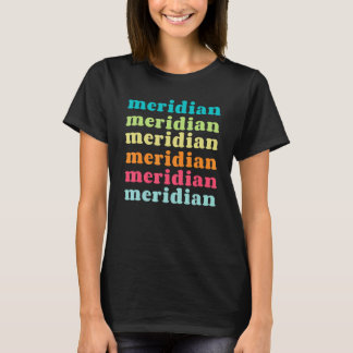 Camiseta Meridian Idaho ID Colorful Repeating Text