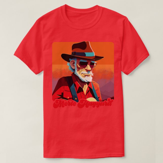 Camiseta Merle Haggard - Design do ventilador traseiro (Frente do Design)