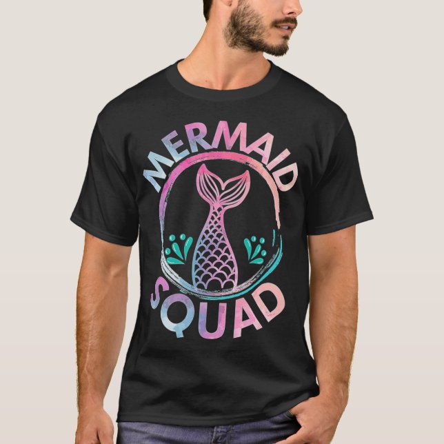 Camiseta Mermaid Birthday Squad Party T  Gift T best friend (Frente)