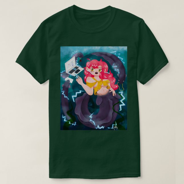 Camiseta Mermaid Electric Eel (Frente do Design)