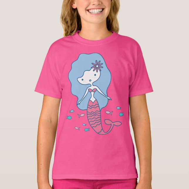 Camiseta Mermaid Girl Pink (Frente)