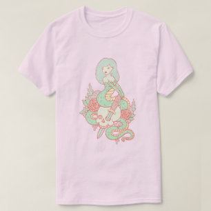 Camiseta Mermaid Goth Snake & Skull   Kawaii Merma