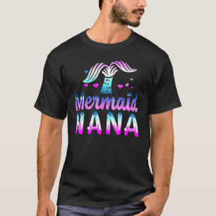 Camiseta Mermaid Nana Avó Para Aniversário De Dia de as mãe